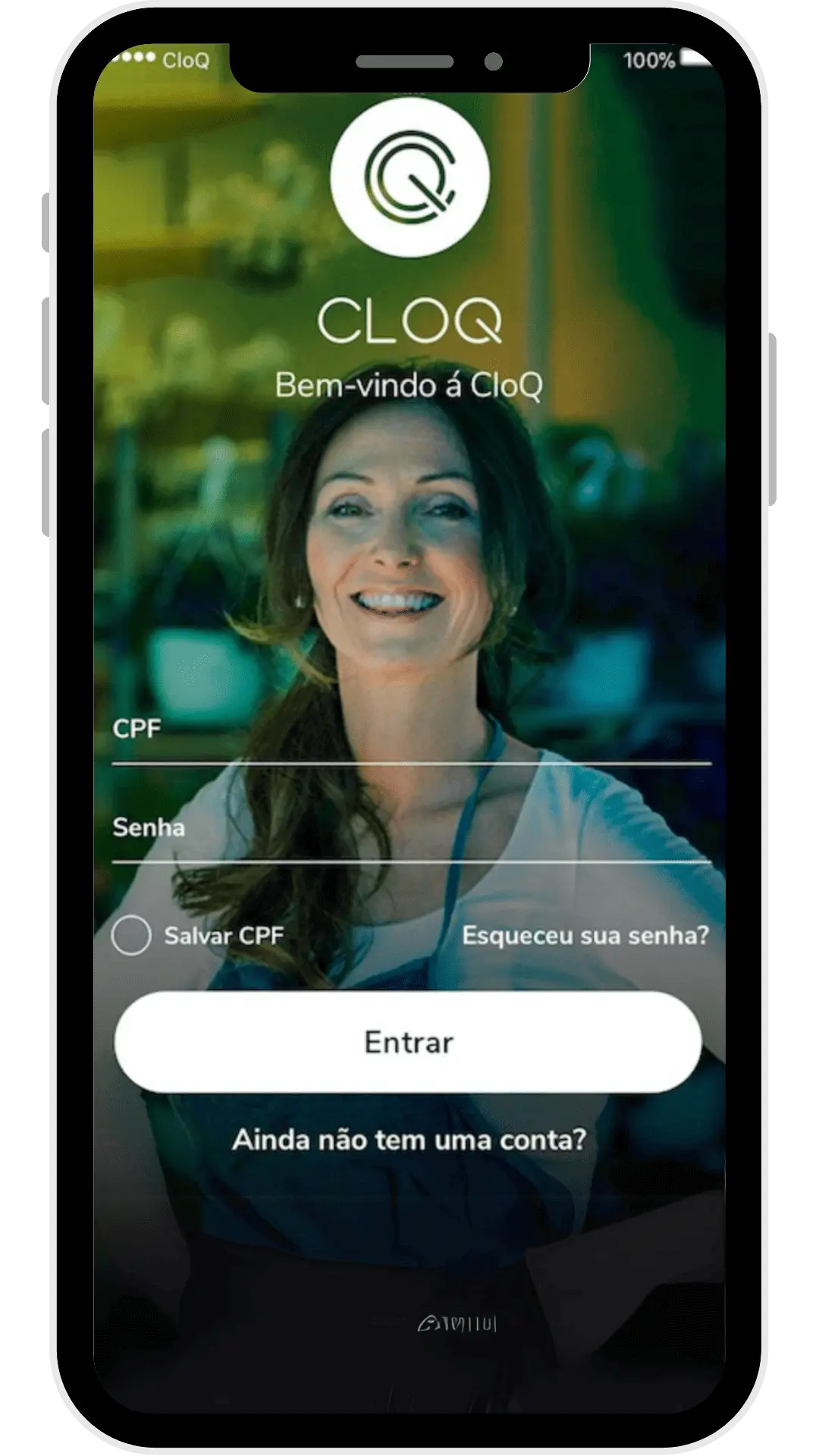 Tela do app da CloQ